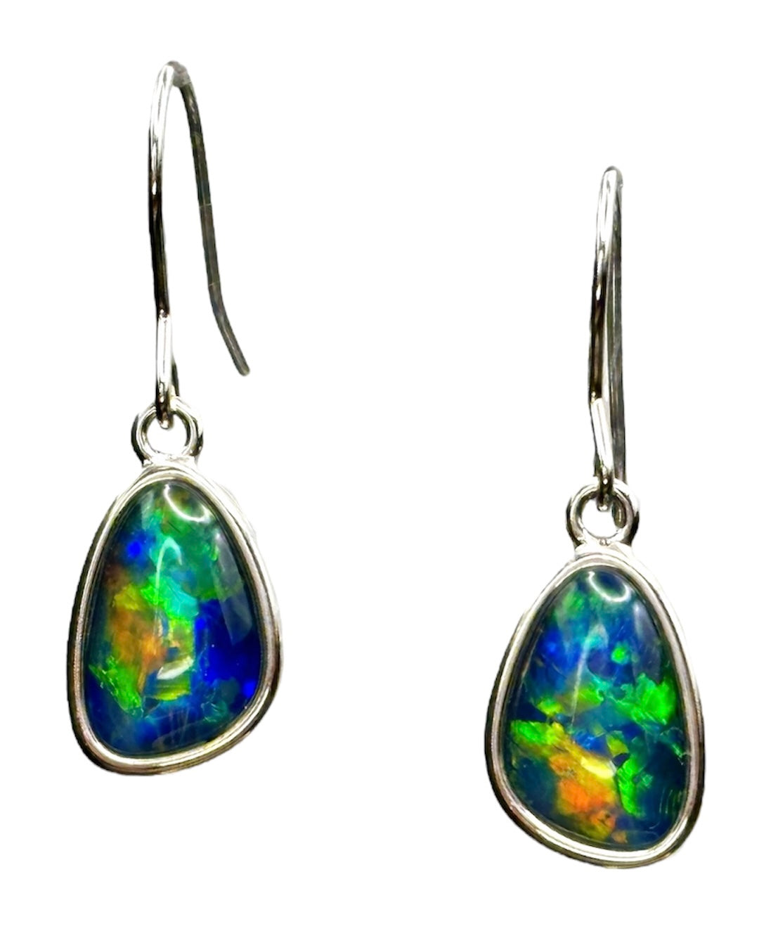 Sterling Silver Triplet Opal Earrings