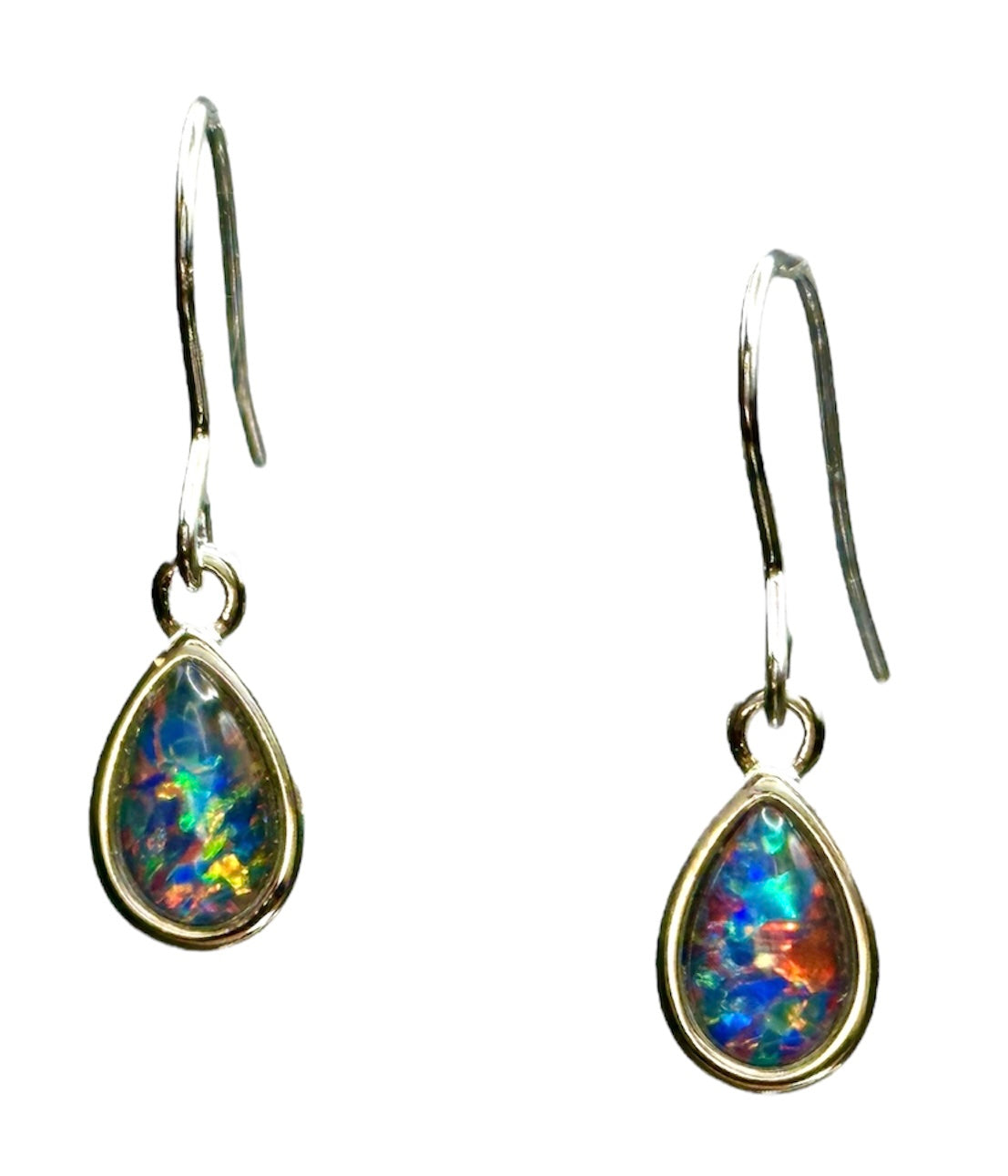 Sterling Silver Triplet Opal Earrings