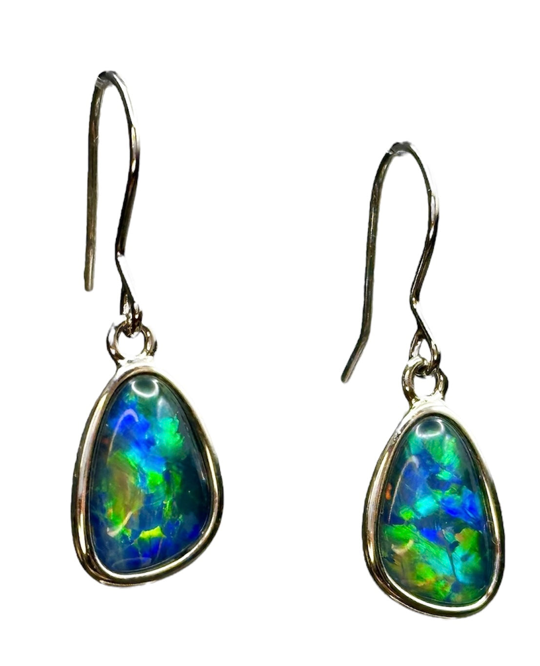 Sterling Silver Triplet Opal Earrings
