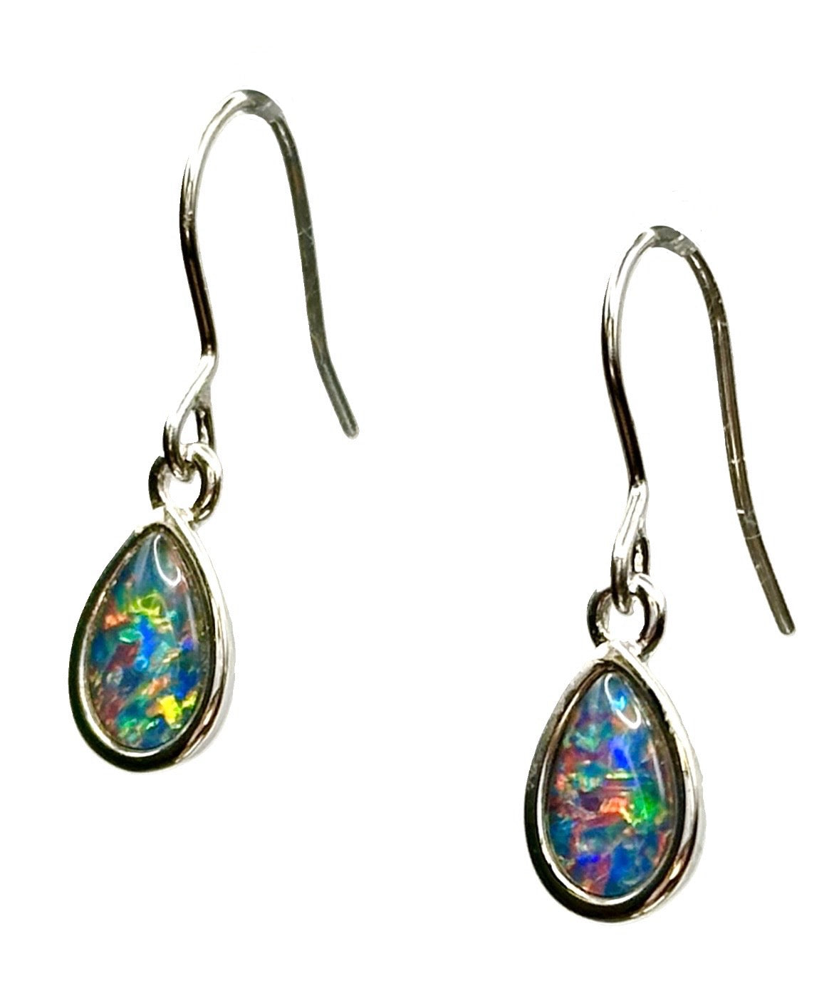Sterling Silver Triplet Opal Earrings
