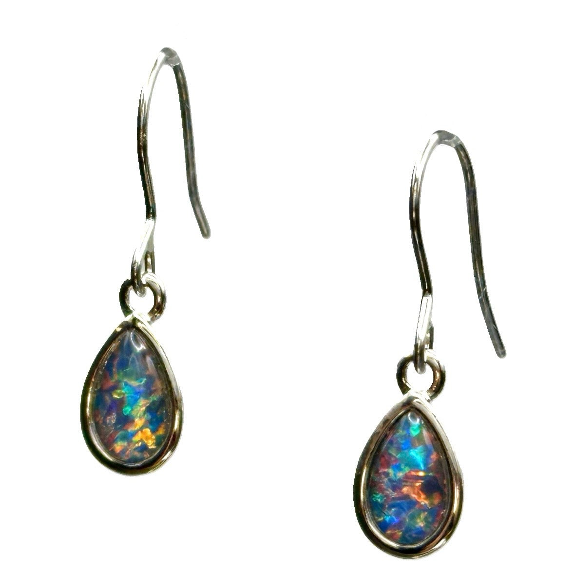 Sterling Silver Triplet Opal Earrings