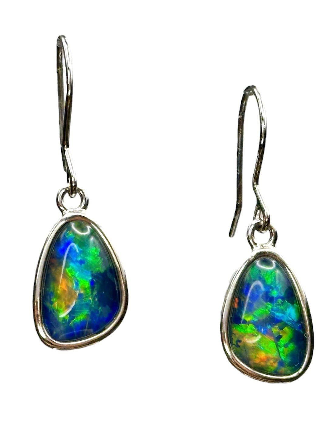 Sterling Silver Triplet Opal Earrings