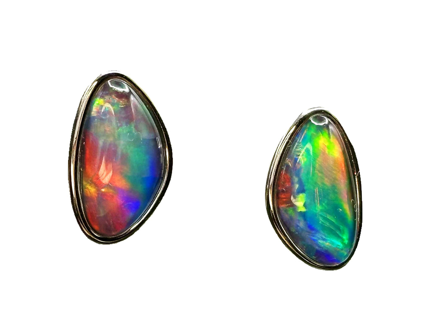 Sterling Silver Triplet Opal Stud Earrings