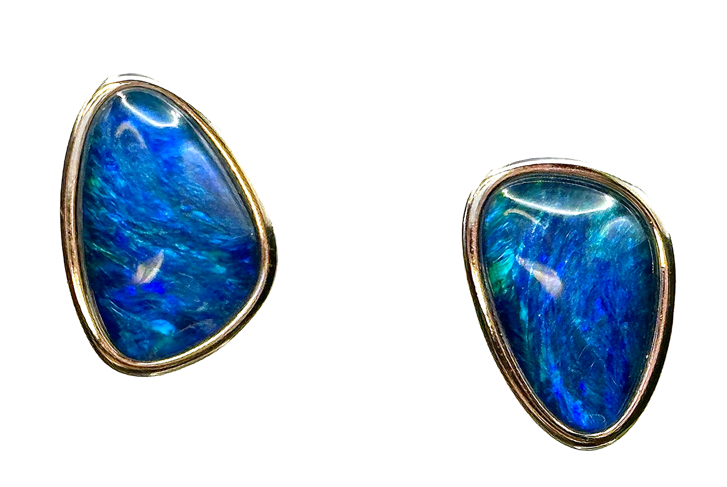 Sterling Silver Triplet Opal Stud Earrings