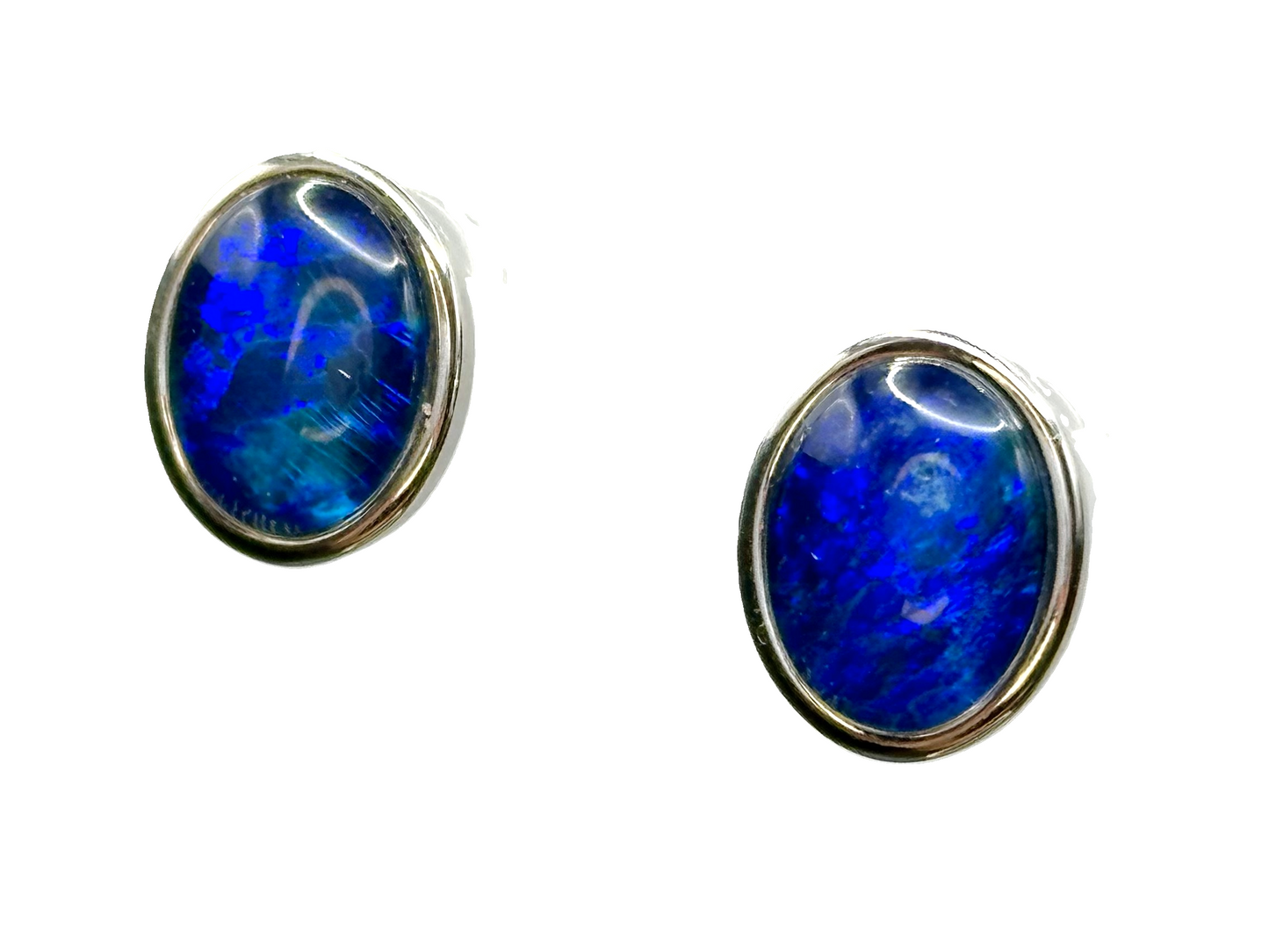 Sterling Silver Triplet Opal Stud Earrings