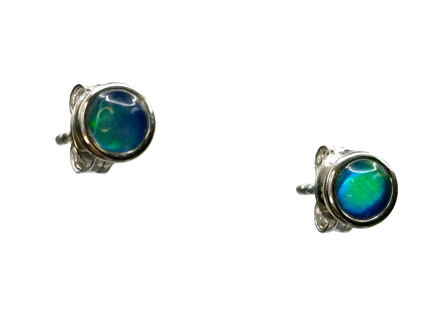 Sterling Silver Triplet Opal Stud Earrings