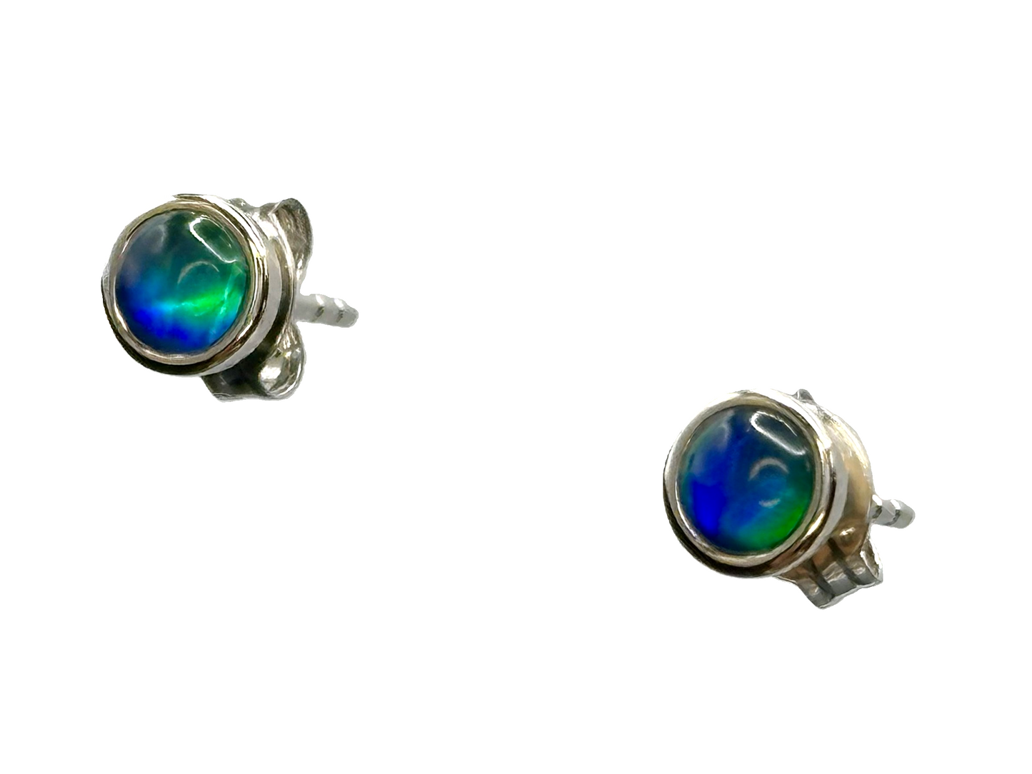Sterling Silver Triplet Opal Stud Earrings