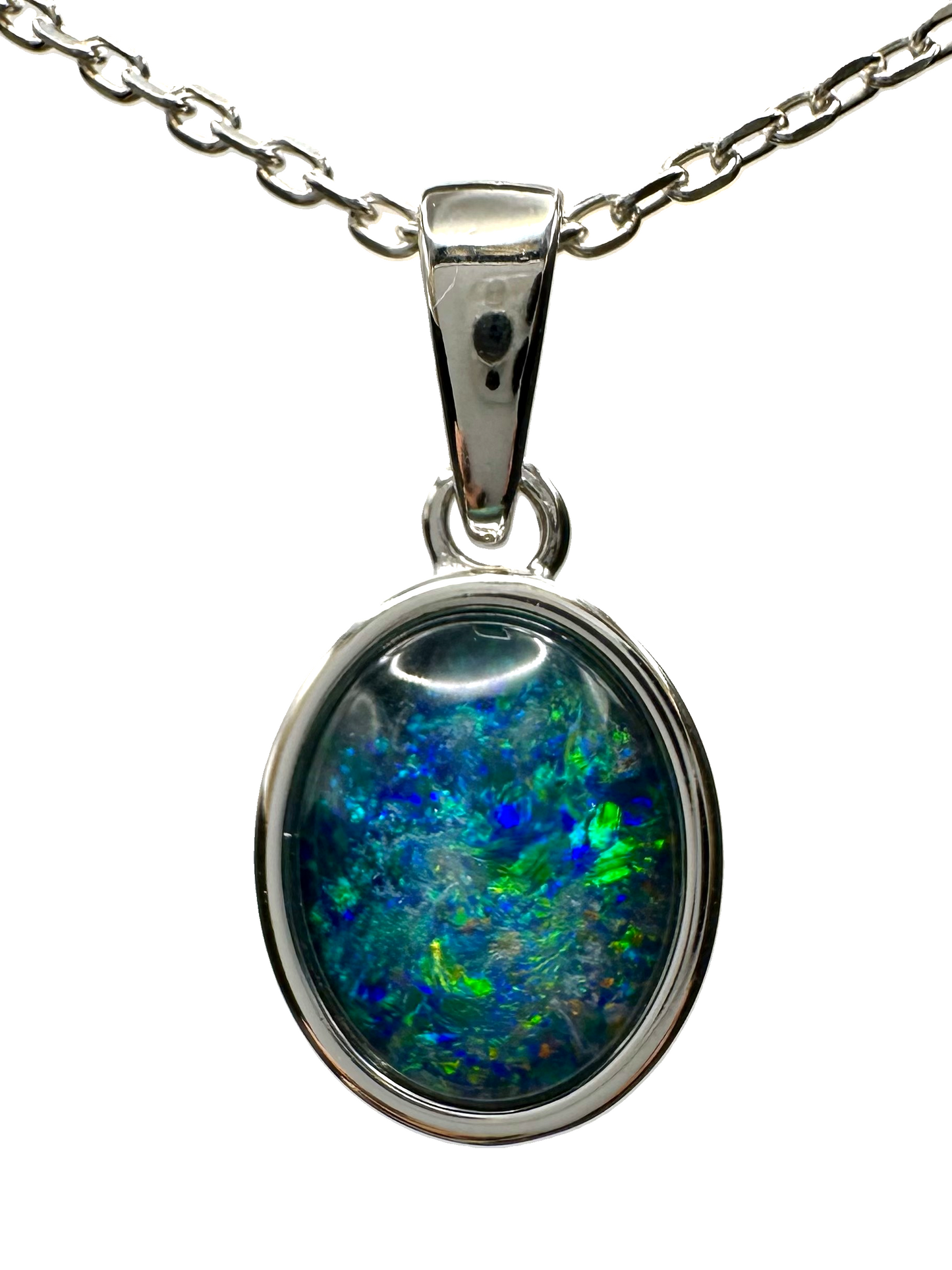 Sterling Silver Triplet Opal Pendant