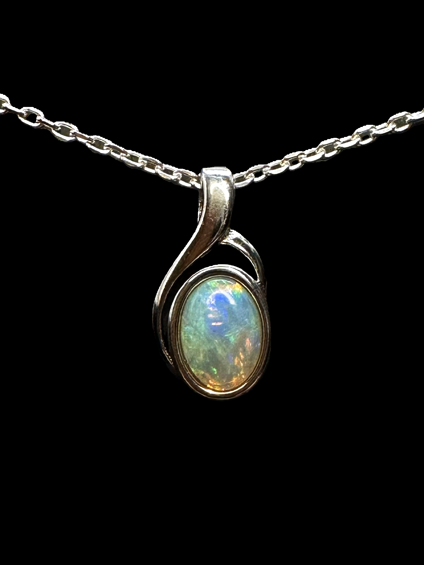 Sterling Silver Solid Opal Pendant