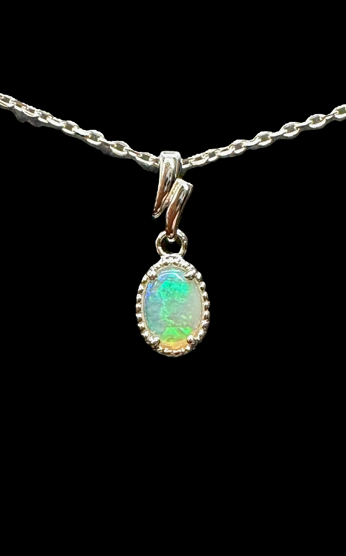 Sterling Silver Solid Opal Pendant