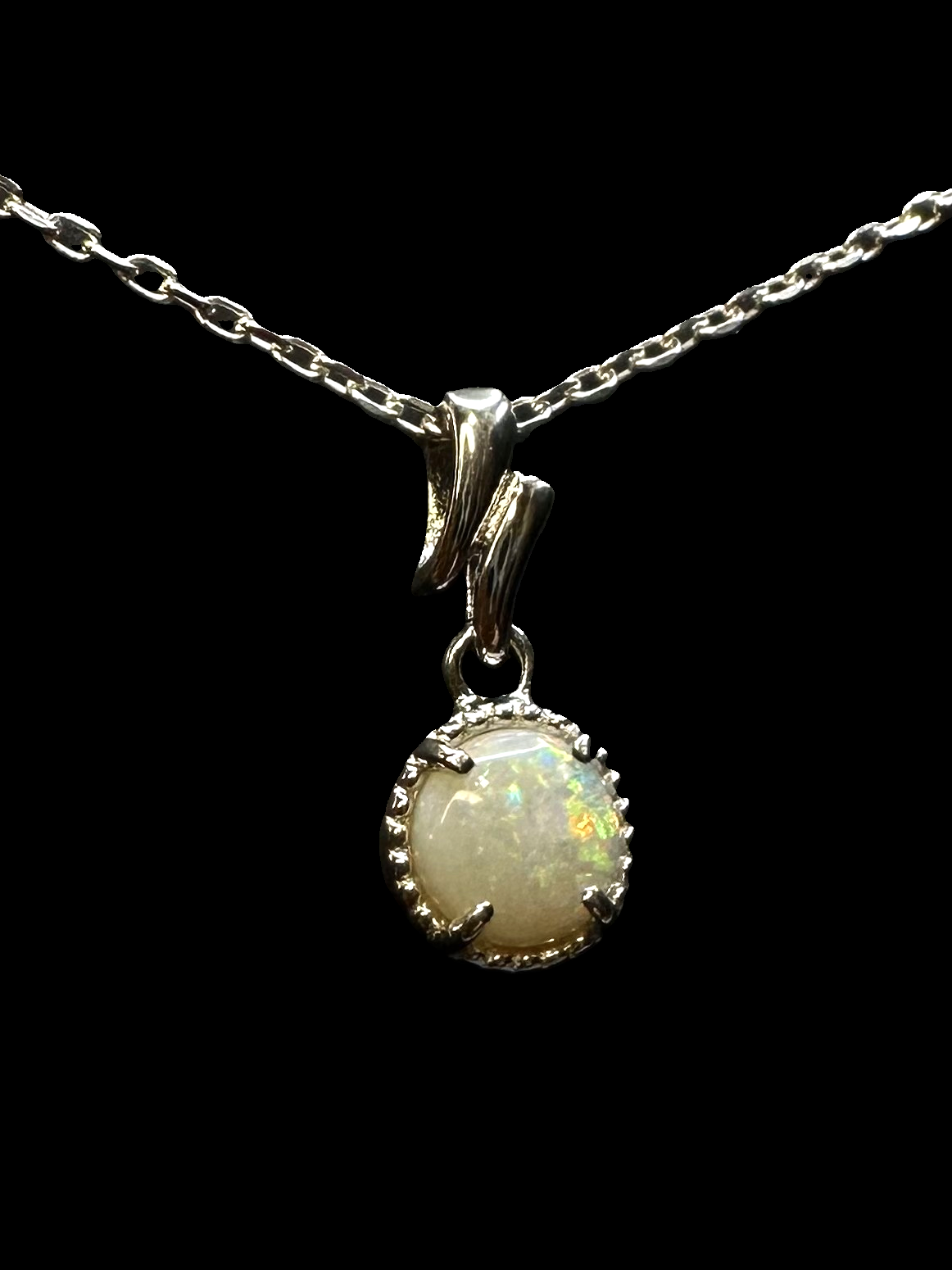 Sterling Silver Solid Opal Pendant