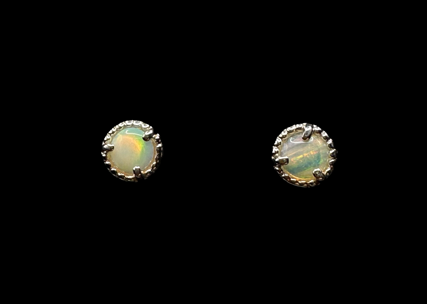 Sterling Silver Solid Opal Stud Earrings