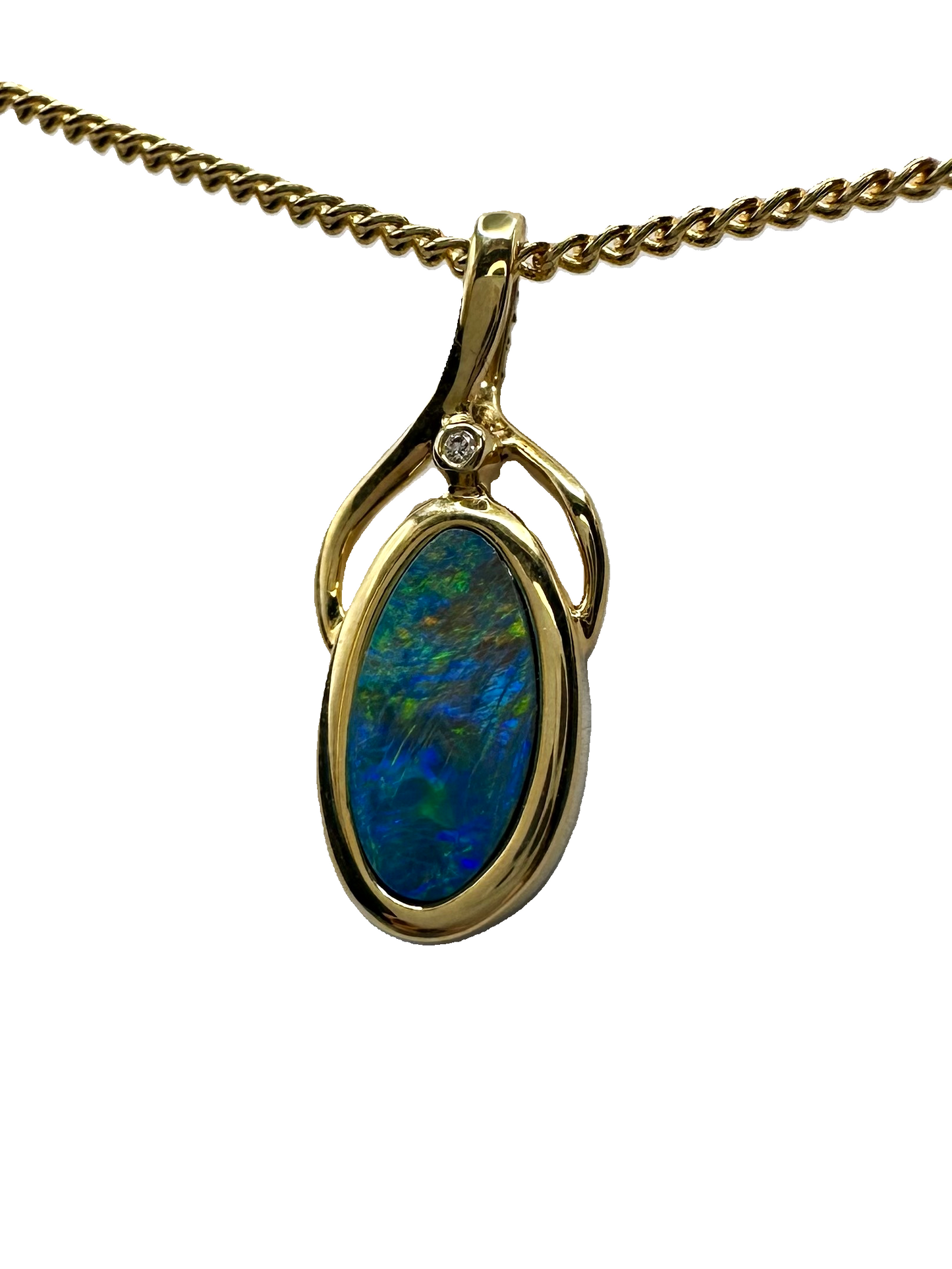 14ct Gold Doublet Opal Pendant