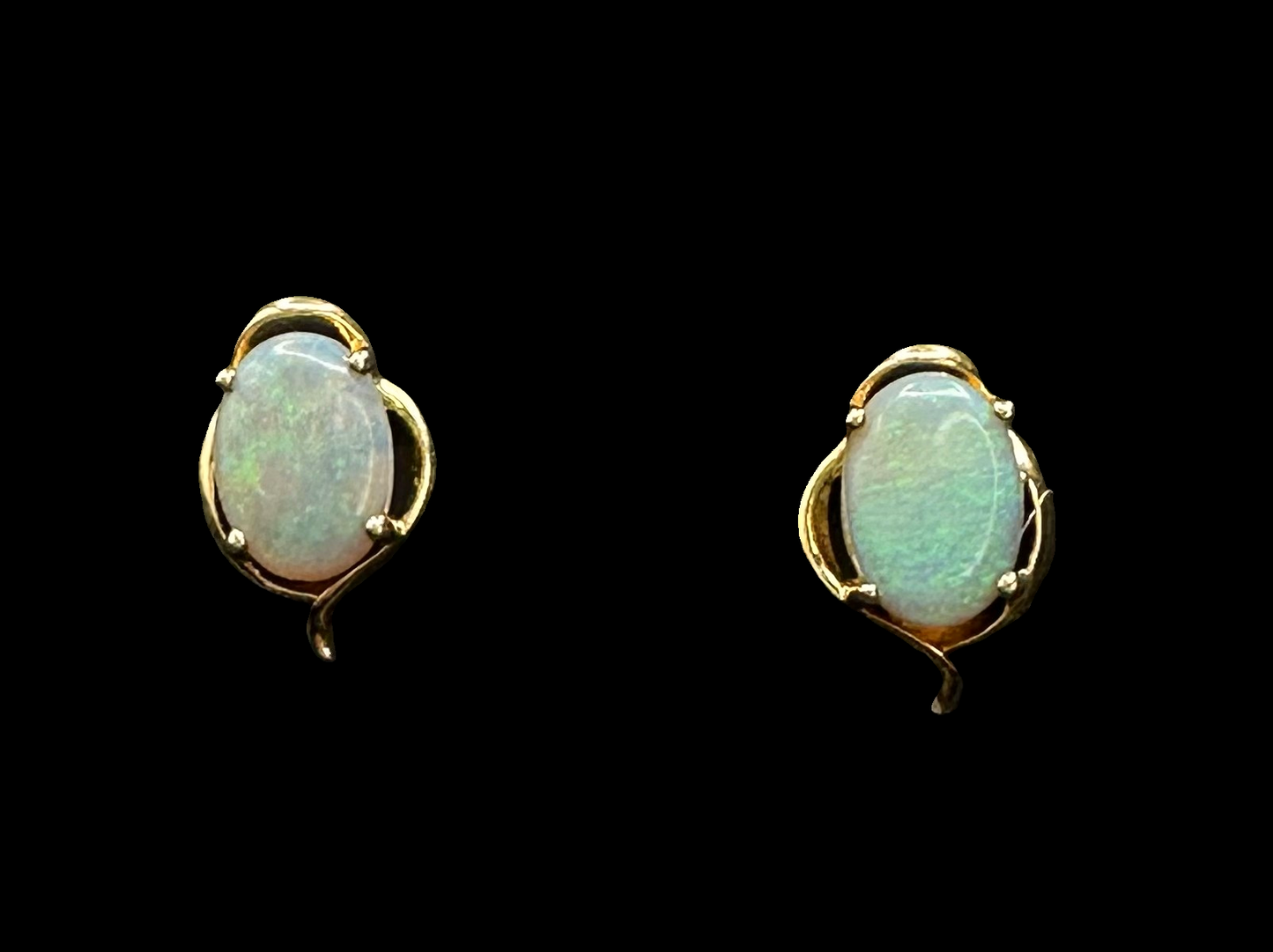 14ct Gold Solid Opal Stud Earrings