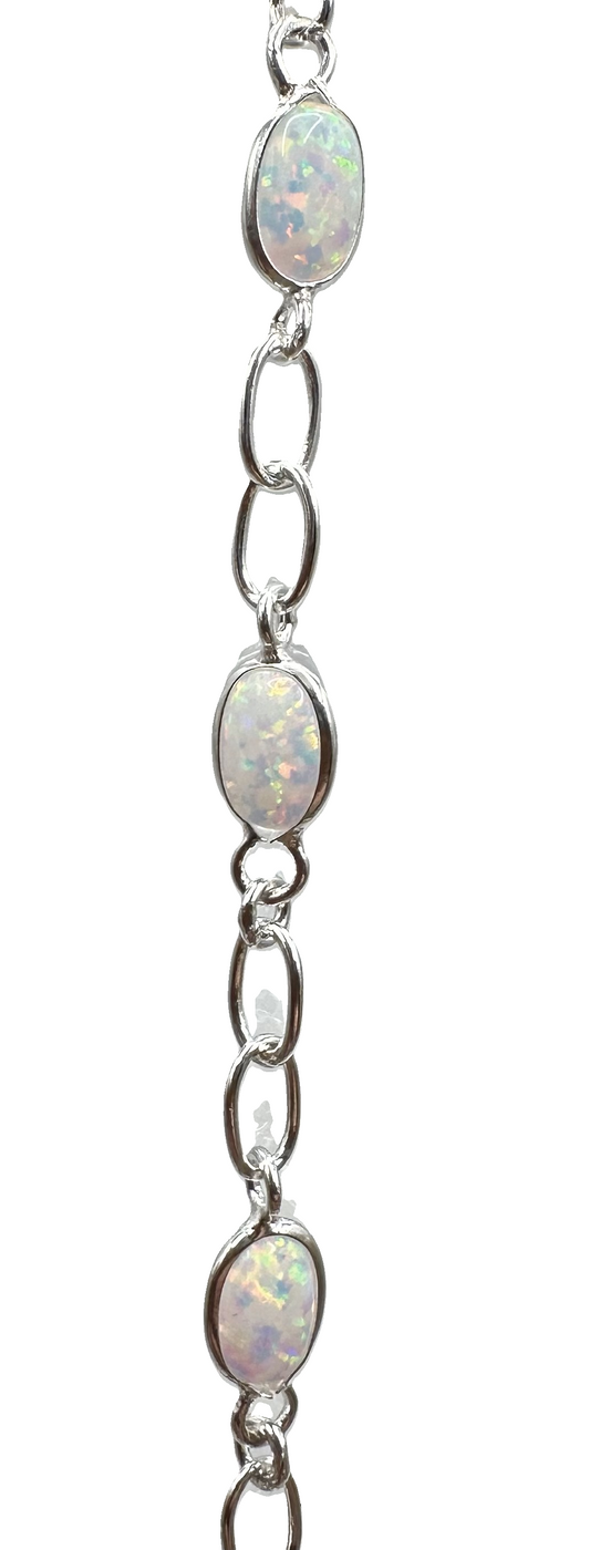 Sterling Silver White Opalite Bracelet