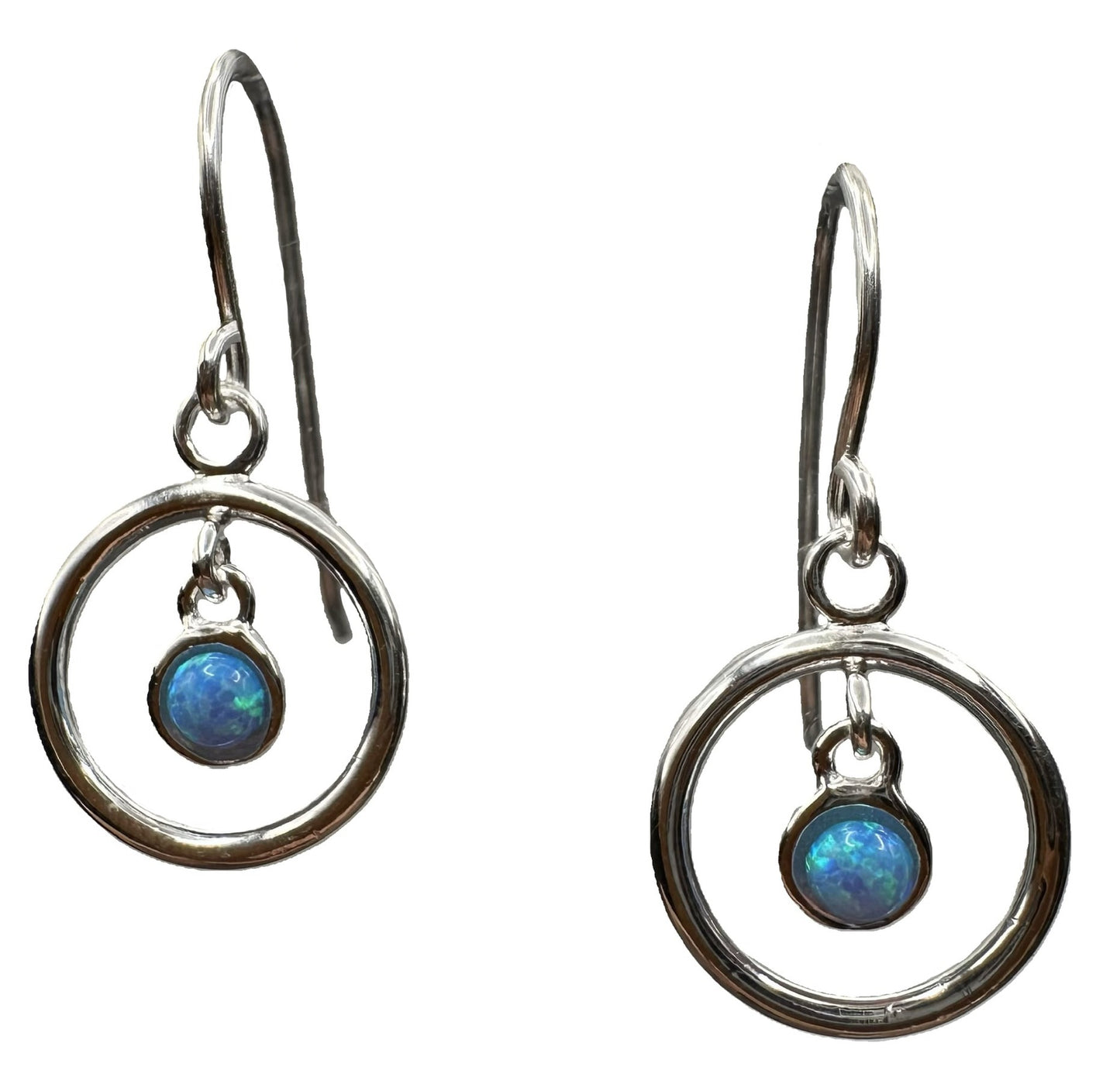 Sterling Silver Blue Opalite Earrings