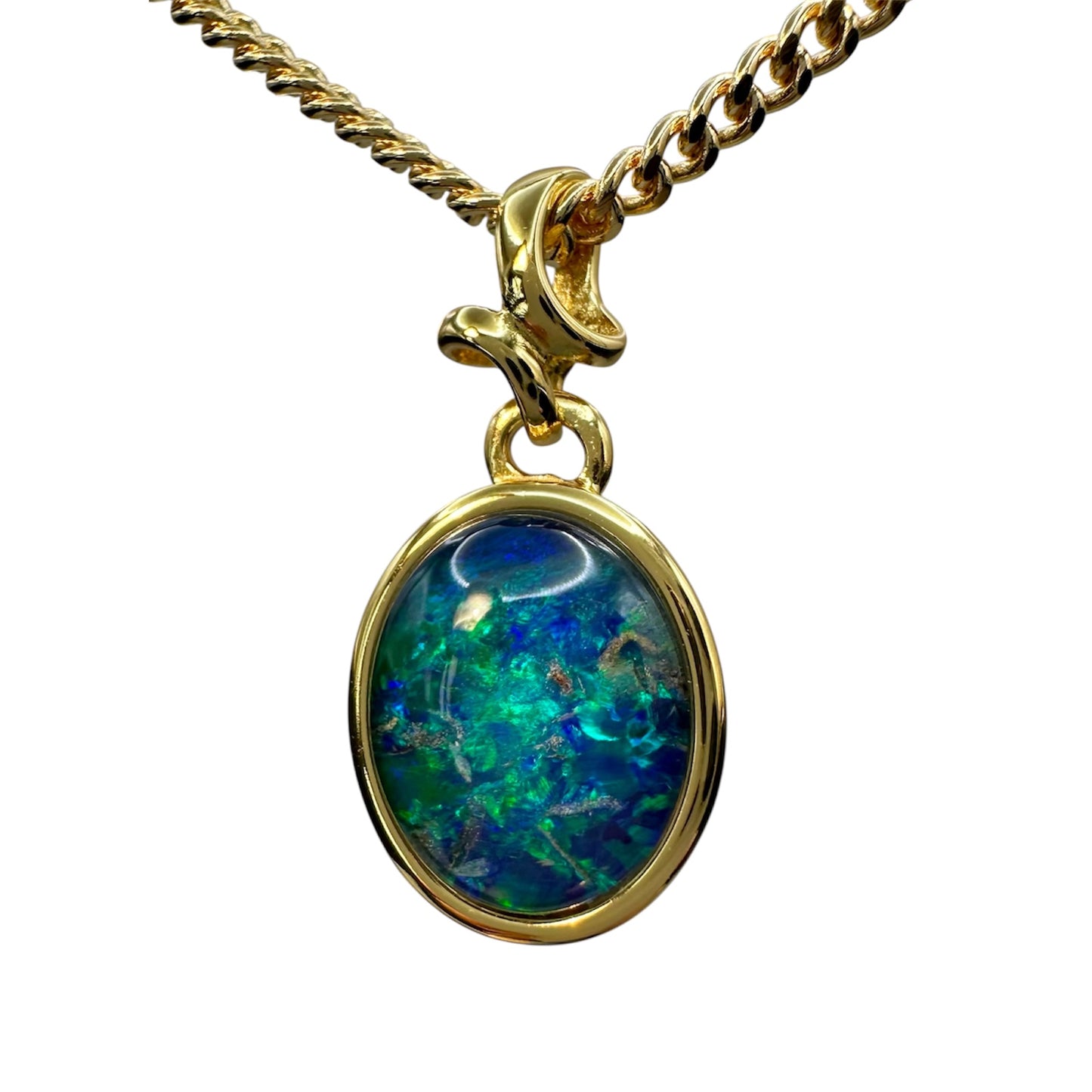 Gold-Plated Triplet Opal Pendant