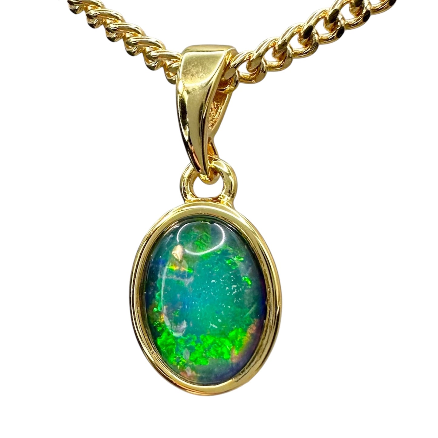 Gold-Plated Triplet Opal Pendant