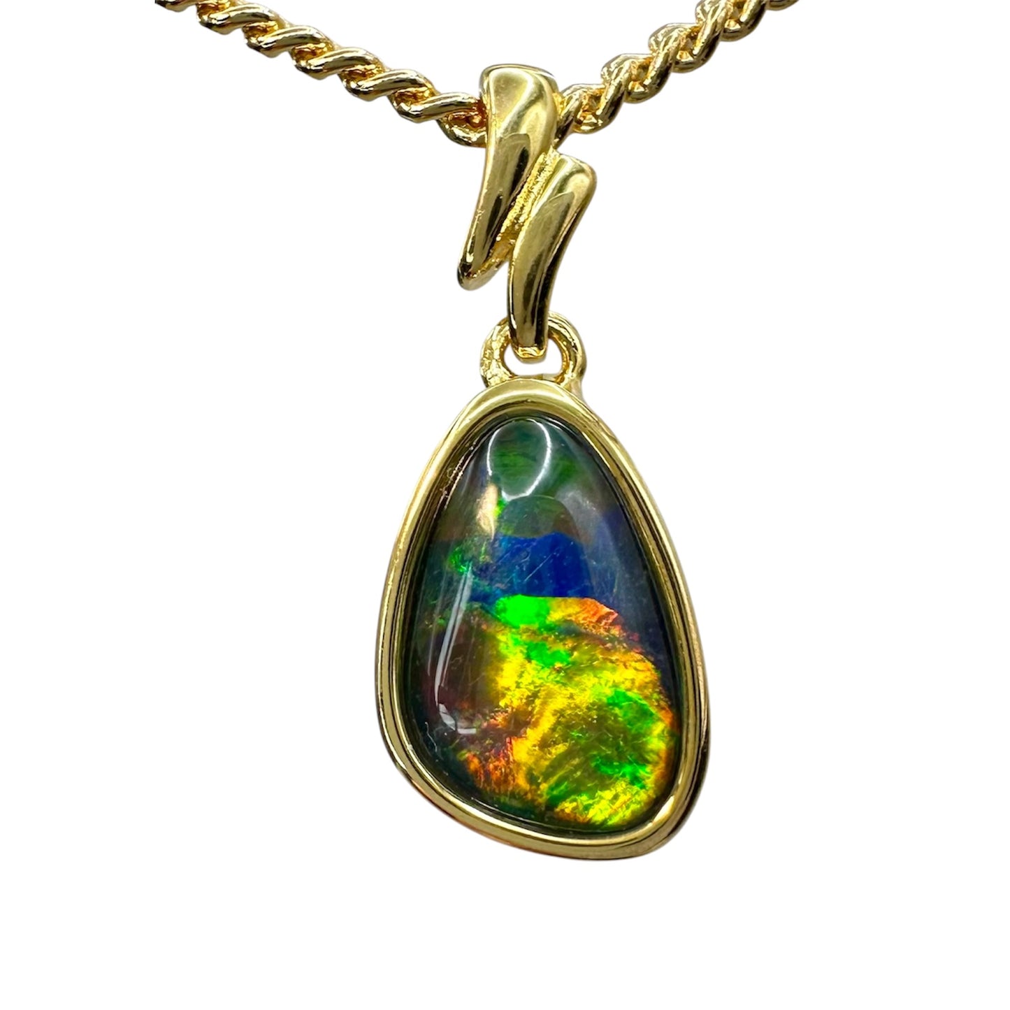 Gold-Plated Triplet Opal Pendant