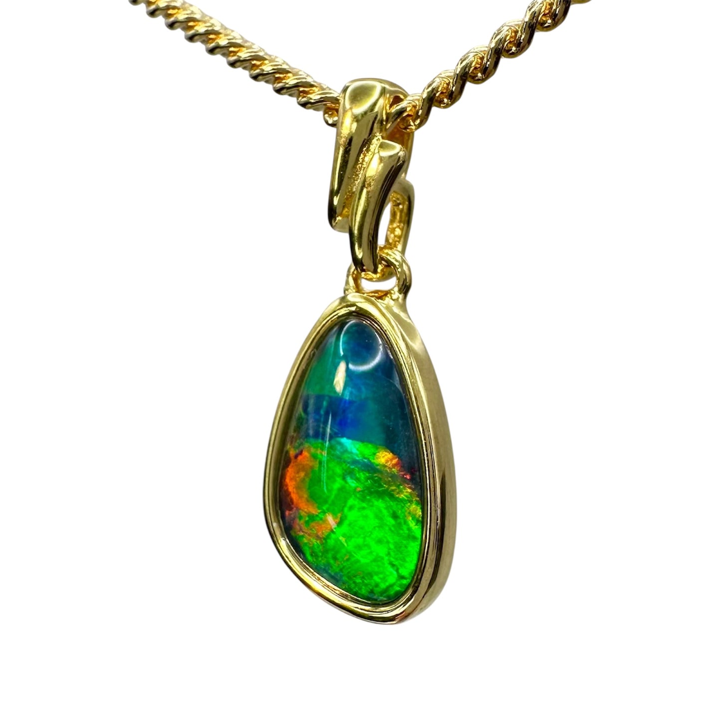 Gold-Plated Triplet Opal Pendant