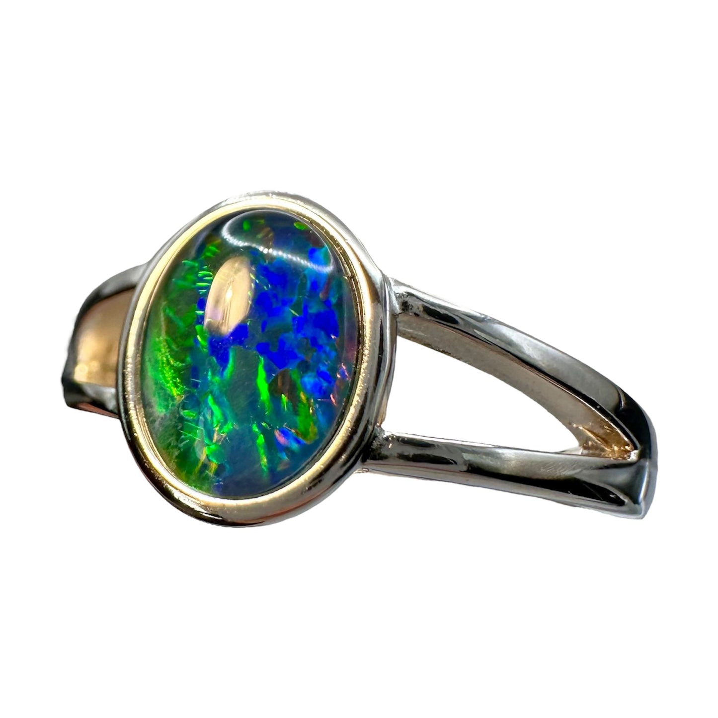 Sterling Silver Triplet Opal Ring