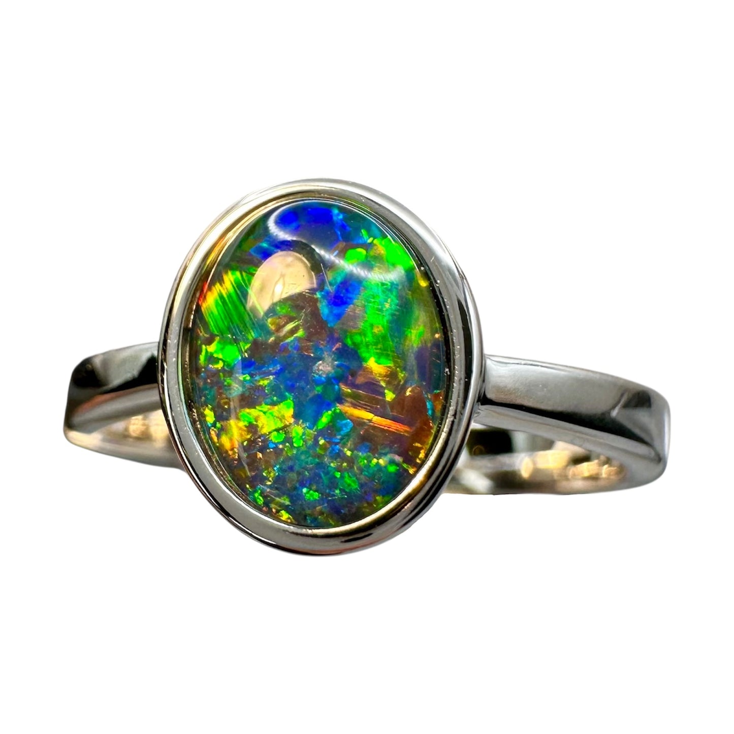 Sterling Silver Triplet Opal Ring