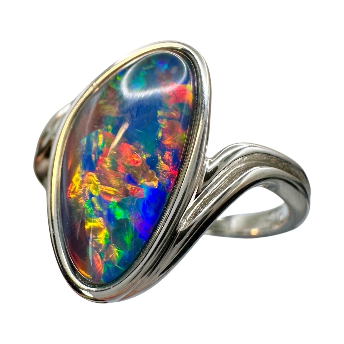 Sterling Silver Triplet Opal Ring