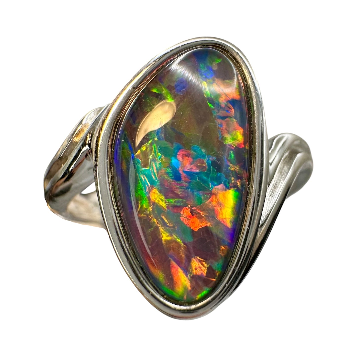 Sterling Silver Triplet Opal Ring