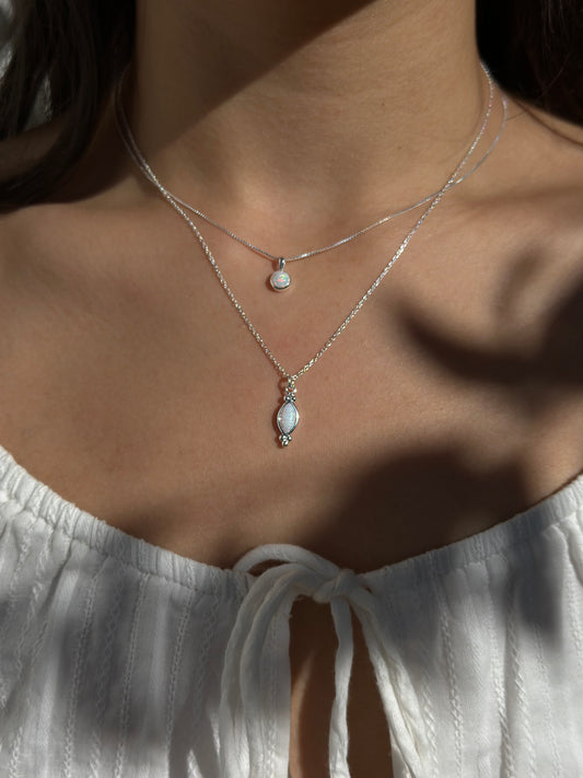 Sterling Silver White Opalite Pendant
