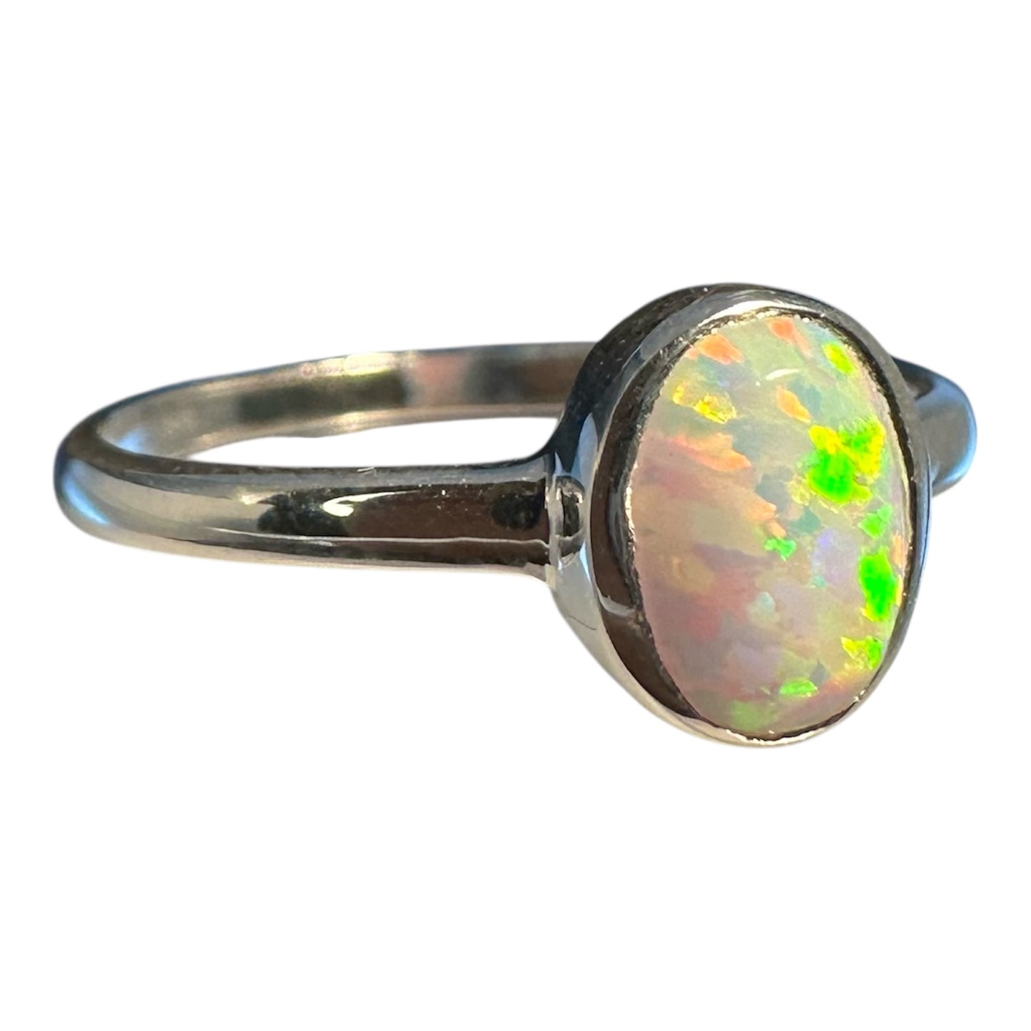 Sterling Silver White Opalite Ring
