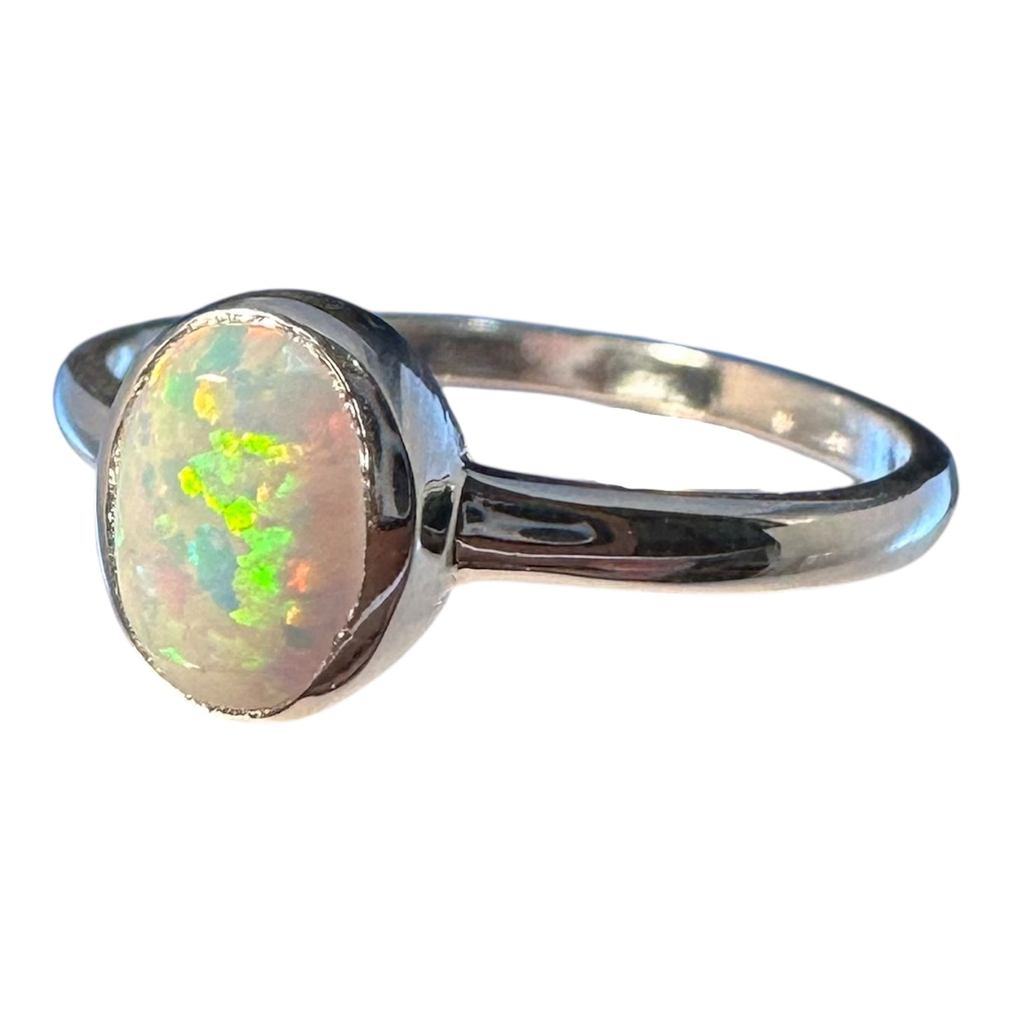 Sterling Silver White Opalite Ring