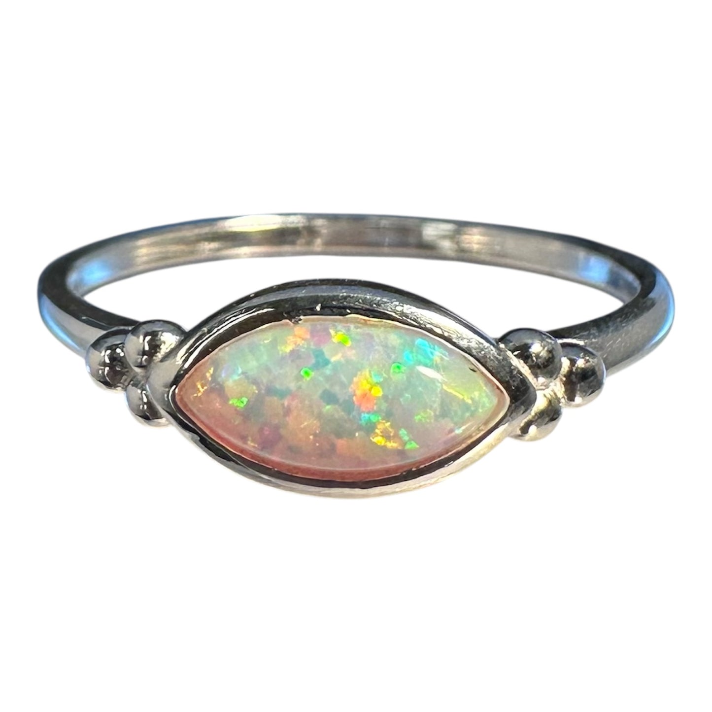 Sterling Silver White Opalite Ring