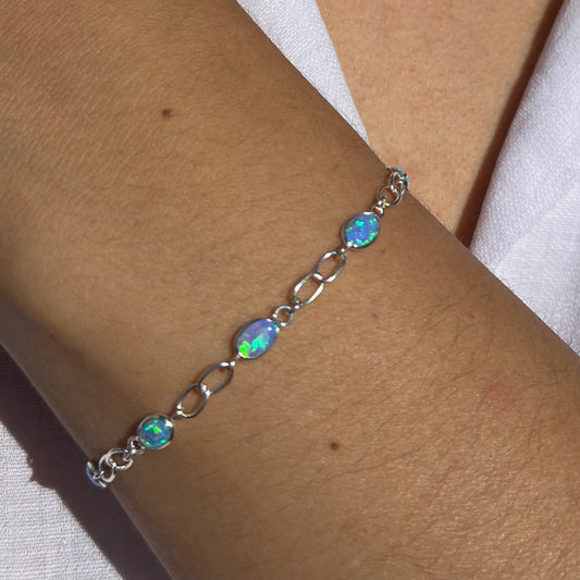 Sterling Silver Blue Opalite Bracelet