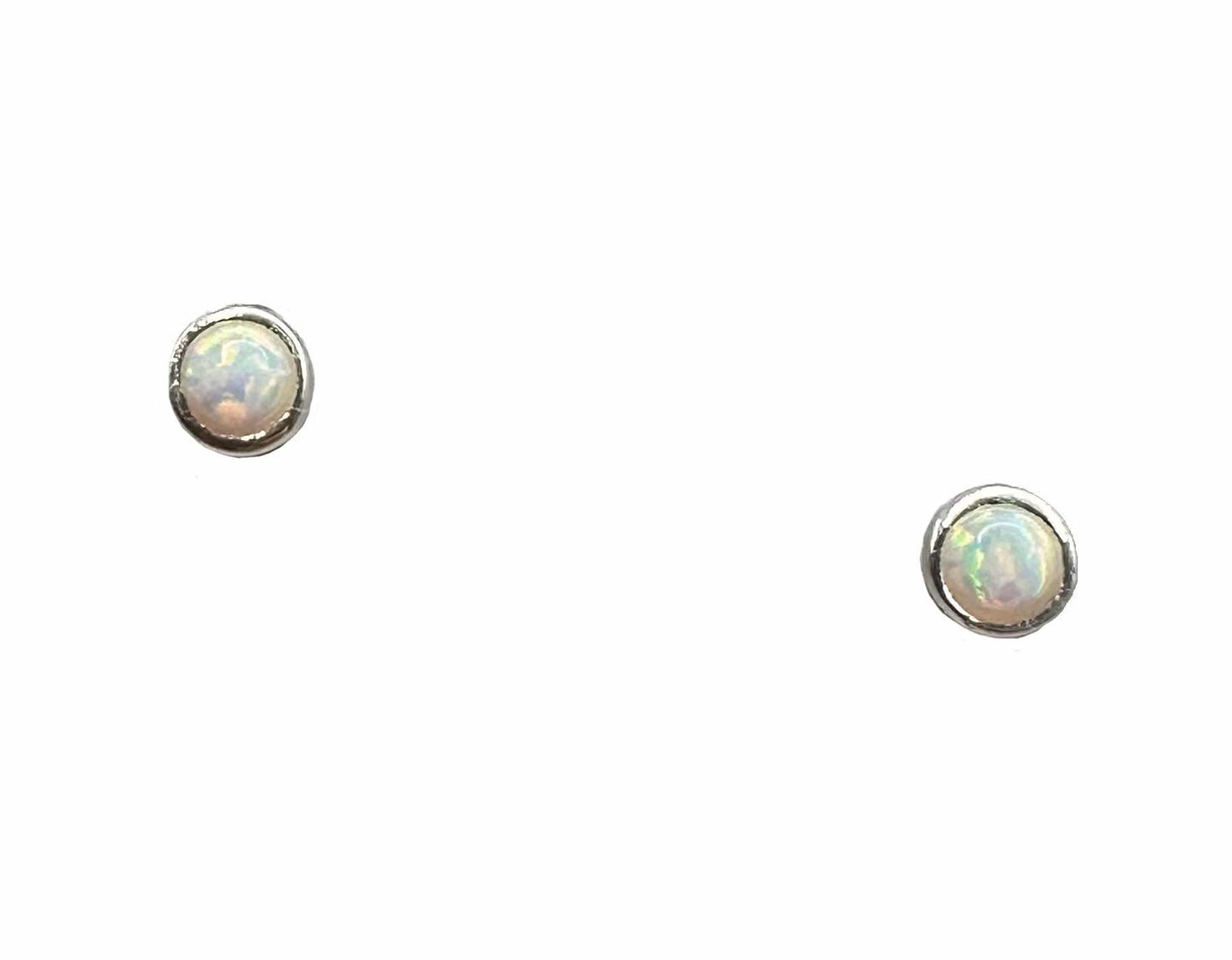 Sterling Silver White Opalite Stud Earrings