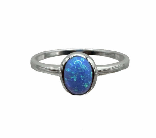 Sterling Silver Blue Opalite Ring