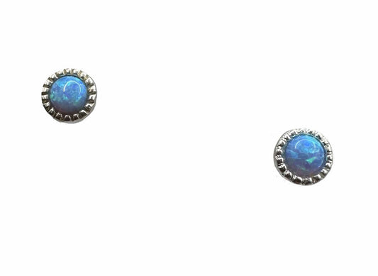 Sterling Silver Blue Opalite Stud Earrings