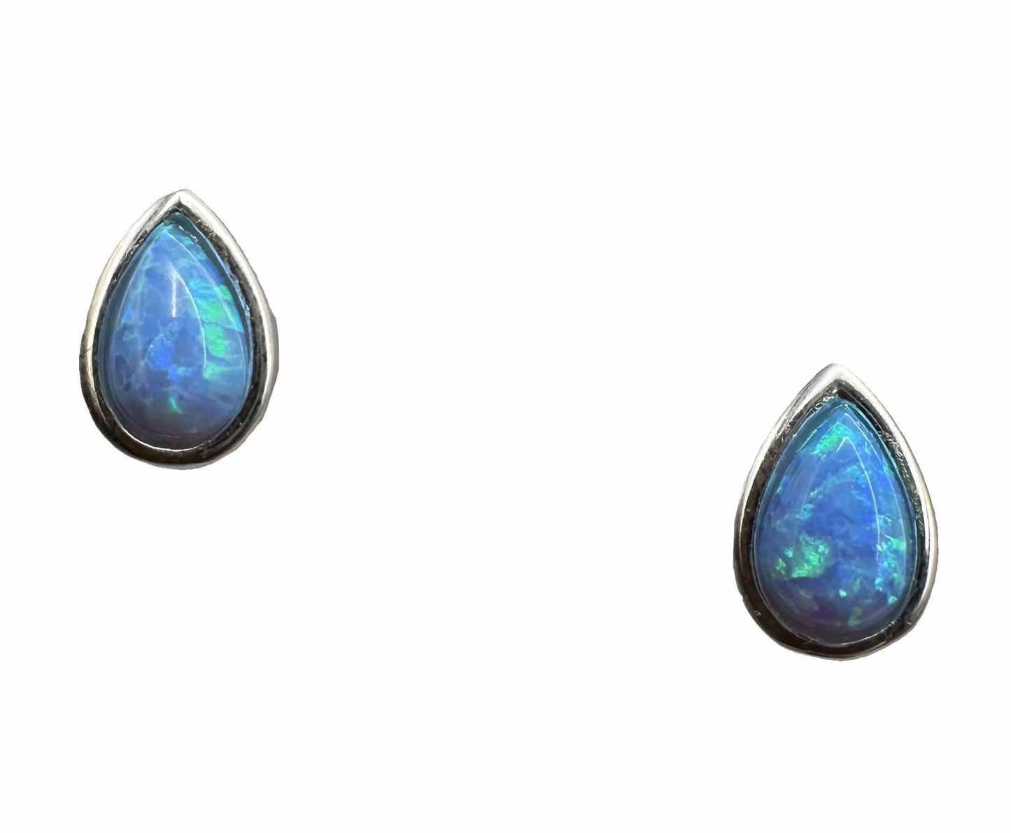 Sterling Silver Blue Opalite Stud Earrings