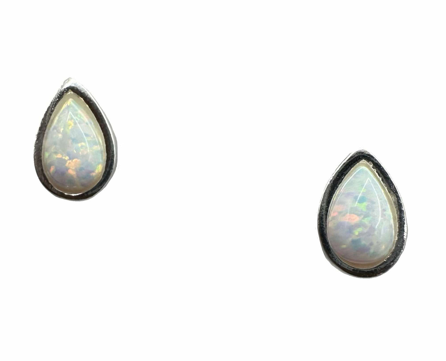 Sterling Silver White Opalite Stud Earrings