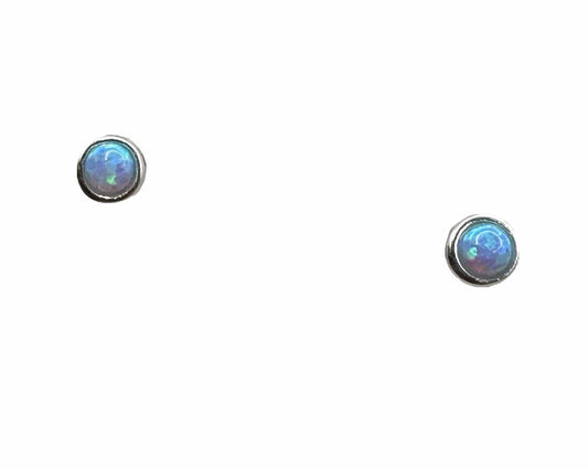 Sterling Silver Blue Opalite Stud Earrings