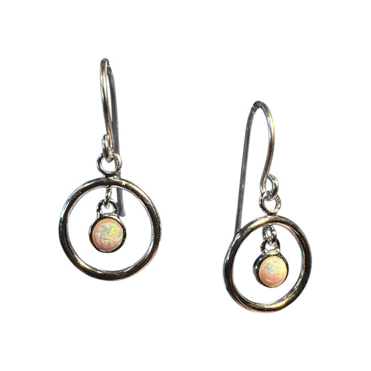 Sterling Silver White Opalite Earrings