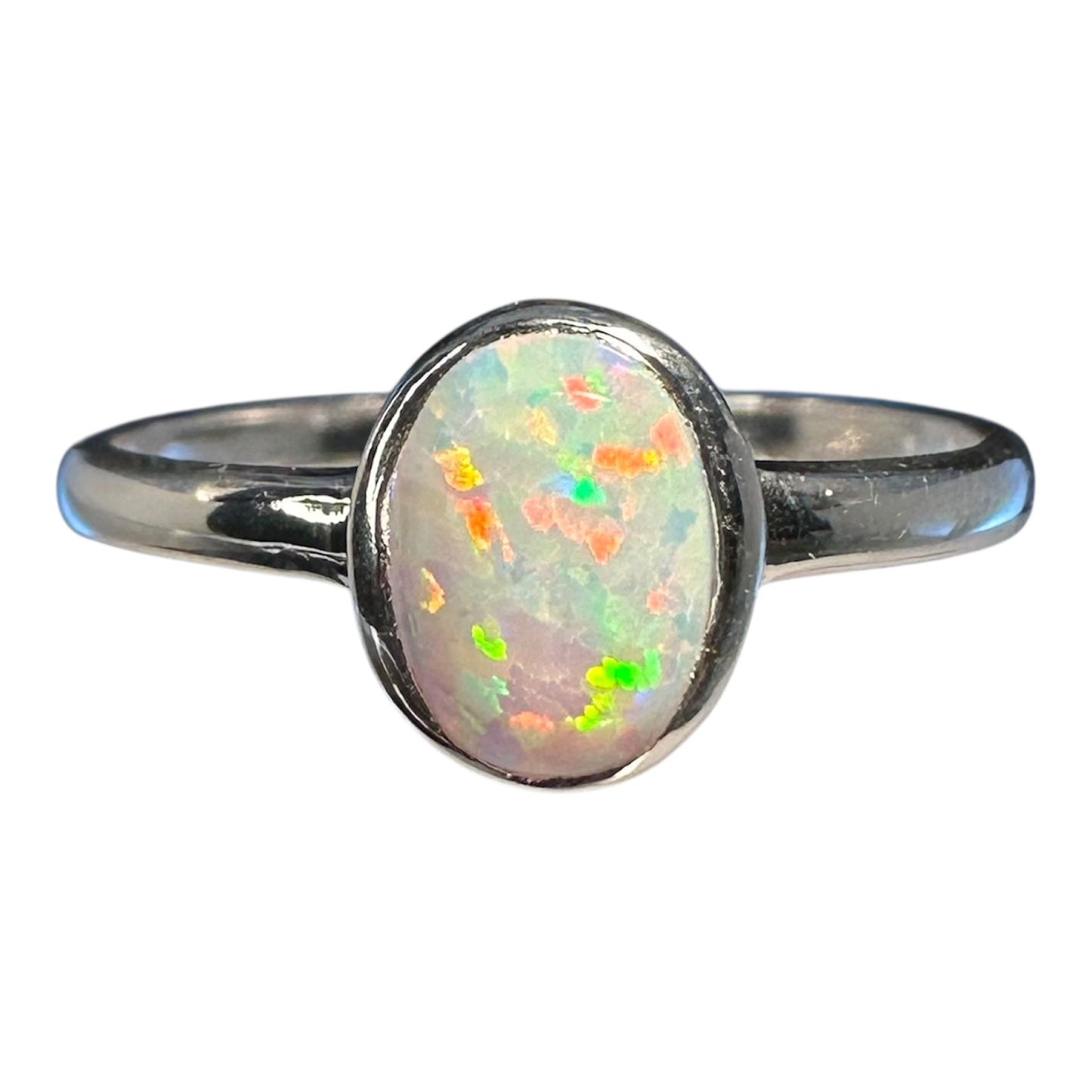 Sterling Silver White Opalite Ring