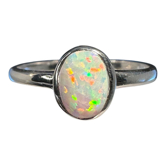 Sterling Silver White Opalite Ring