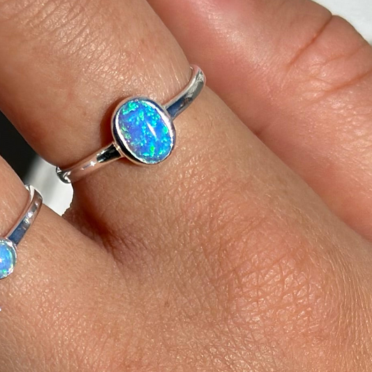 Sterling Silver Blue Opalite Bracelet