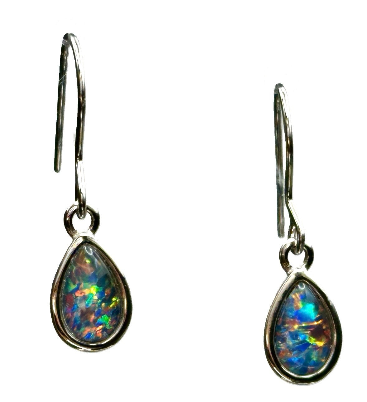 Sterling Silver Triplet Opal Earrings