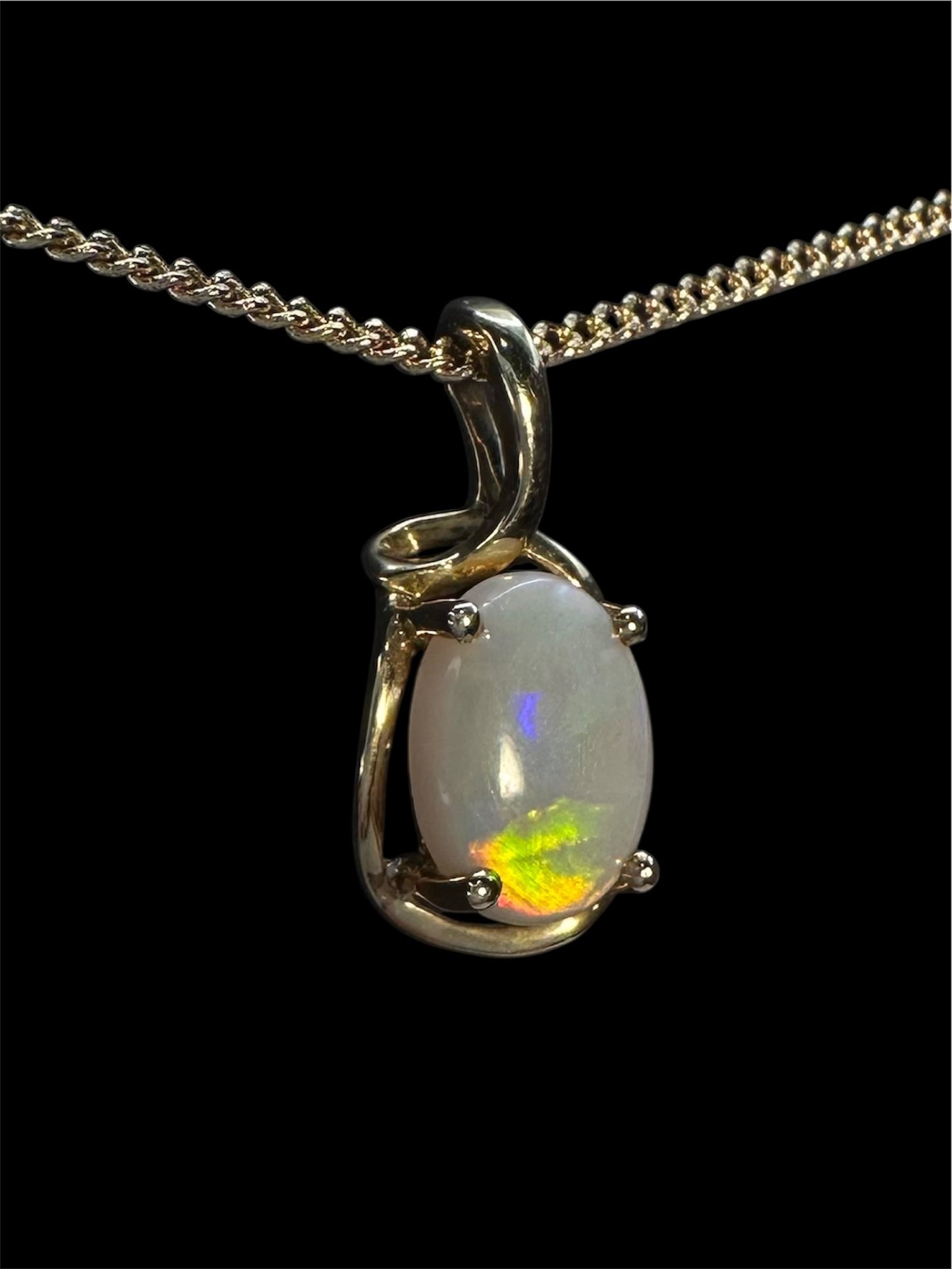 14ct Gold Solid Opal Pendant