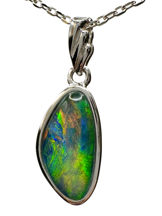 Sterling Silver Triplet Opal Pendant