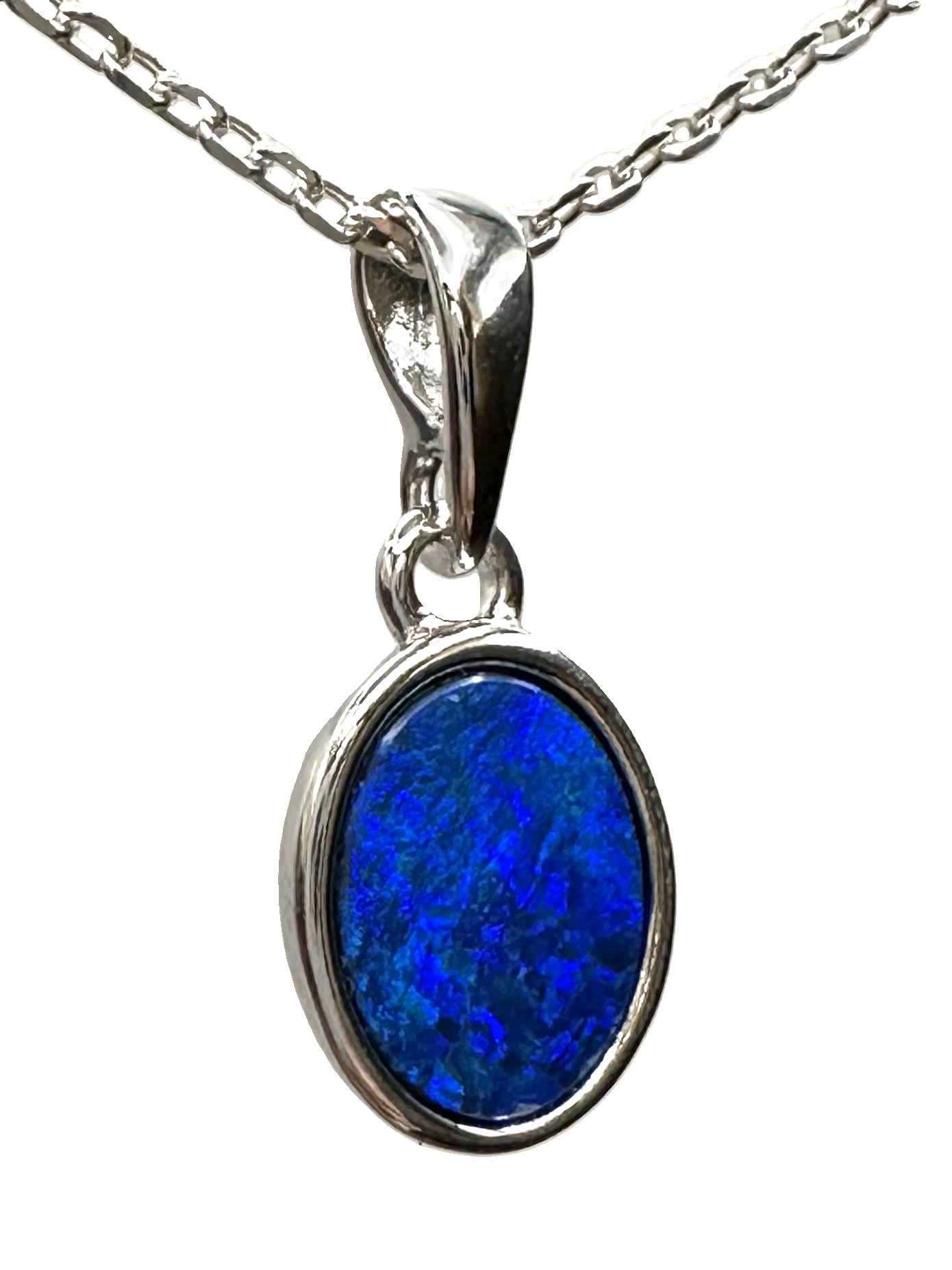 Sterling Silver Doublet Opal Pendant