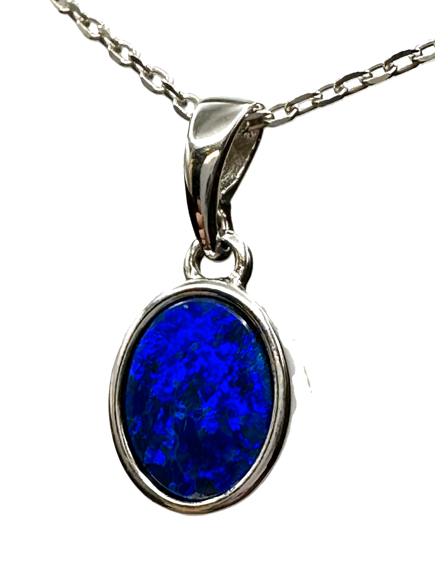 Sterling Silver Doublet Opal Pendant