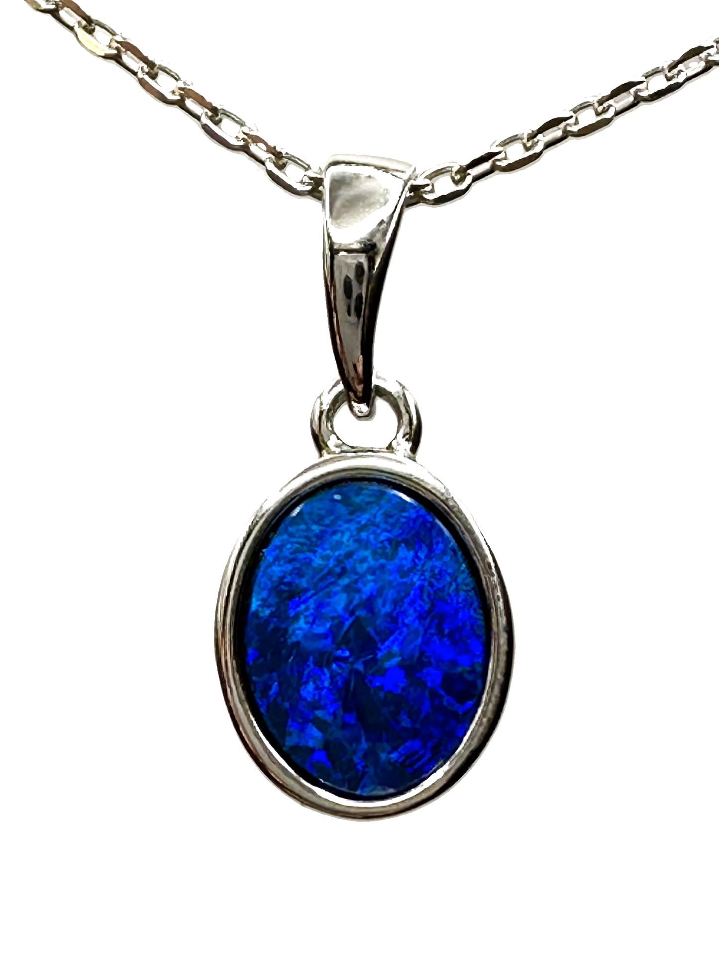 Sterling Silver Doublet Opal Pendant