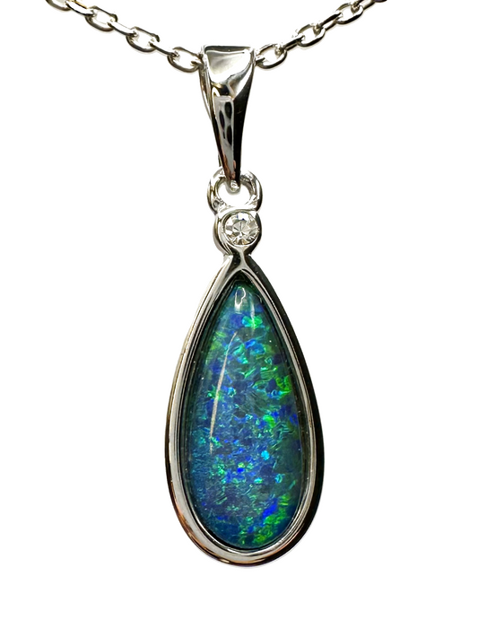 Natural Australian Black Triplet Opal - 14x10x4mm, Polished Stone For Jewelry Making